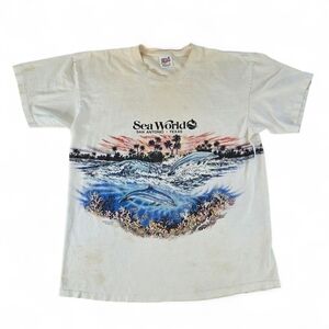 Vintage 1992 SeaWorld San Antonio Texas Single Stitch Tee Size Large Made in USA